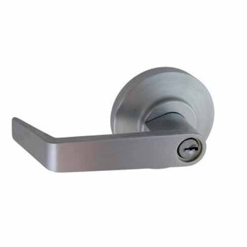 9R08 Dormakaba exit device lever trim, with key in lever Schlage "c" keyway
